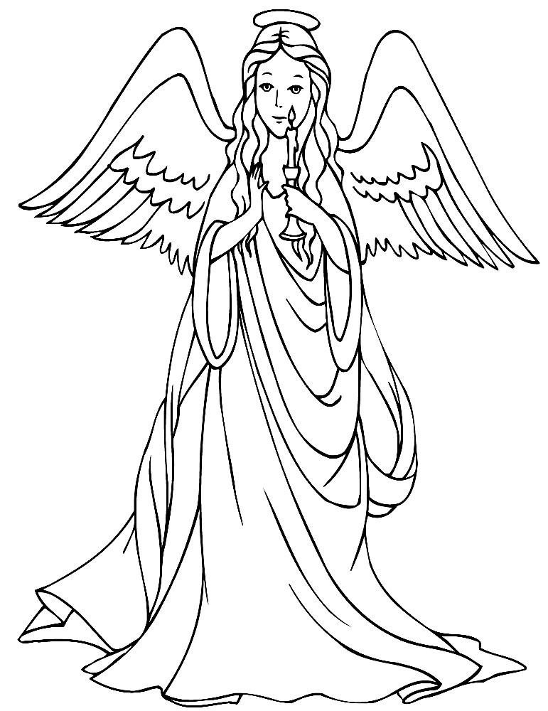 «Ангелочка с крыльями для детей» скачать раскраски