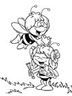 Черно-белые картинки Пчелка Майя для раскрашивания