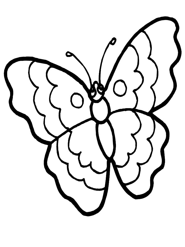 Бабочки - картинки для разукрашивания