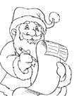 Черно-белые картинки Дед Мороз для раскрашивания