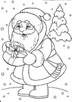 Картинки для раскрашивания с Дедом Морозом
