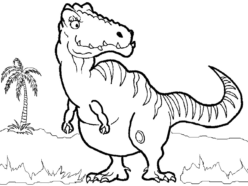 Черно-белые картинки динозавры для раскрашивания