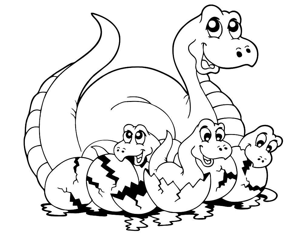 Детские раскраски с динозаврами