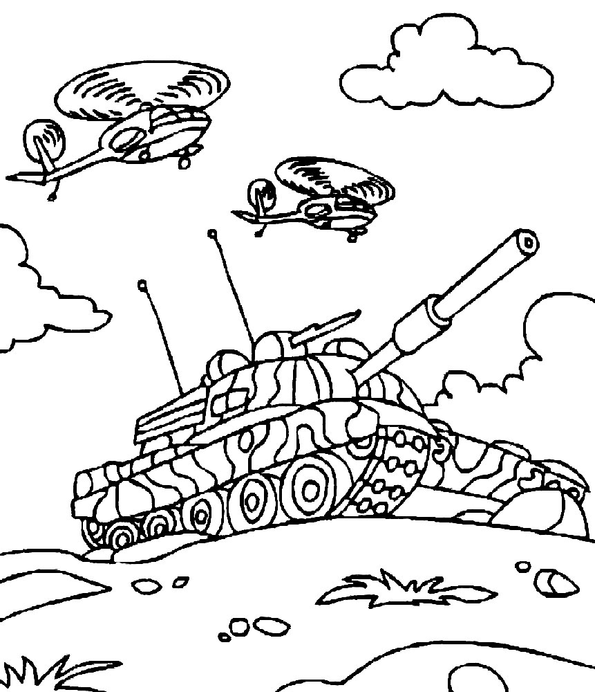 Раскраски для девочек танки