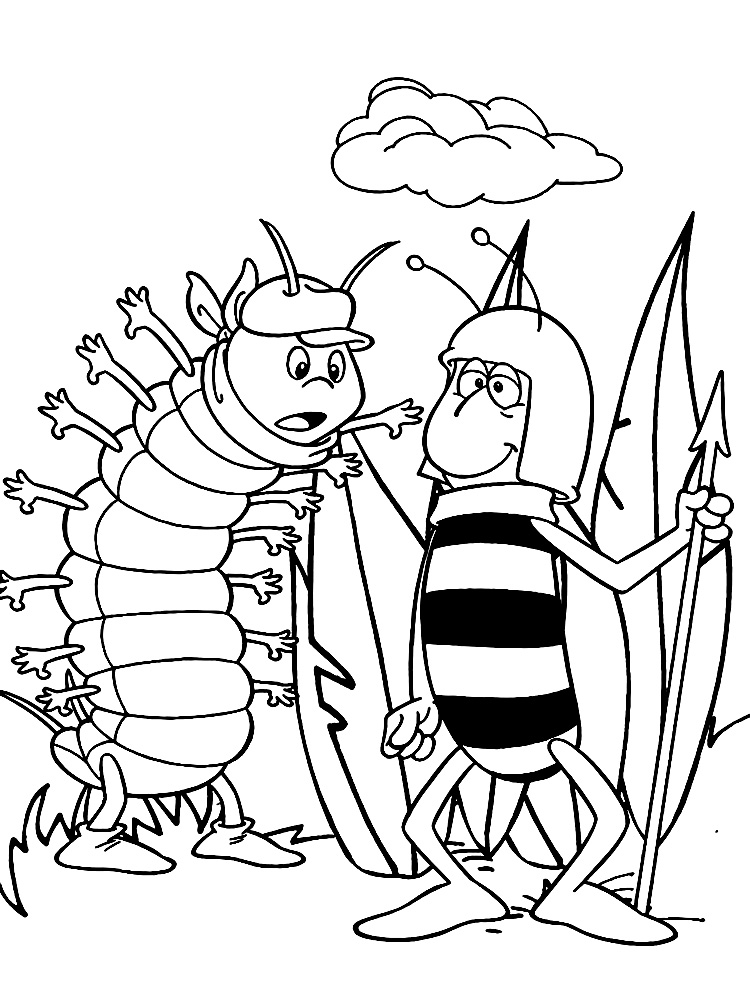 Пчелка Майя - картинки для разукрашивания