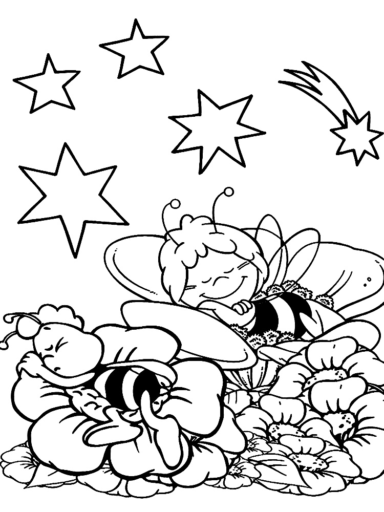 Пчелка Майя раскраски для малышей