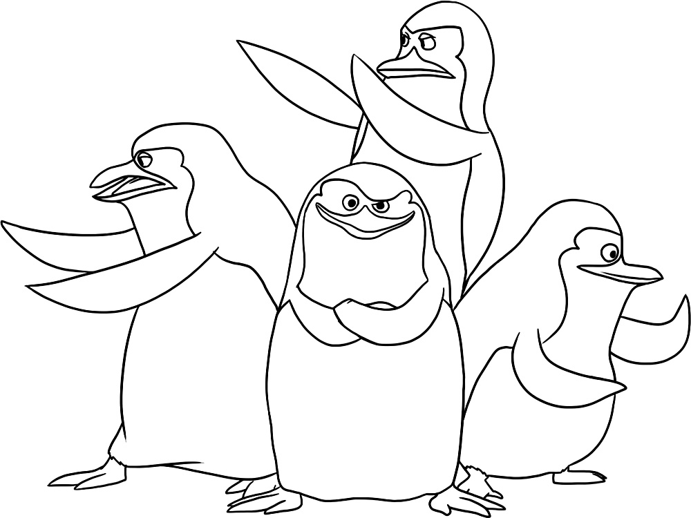 Пингвины раскраски для мальчиков