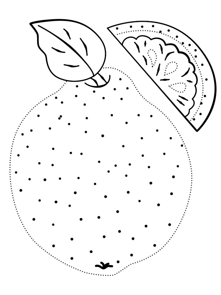 Нарисовать по точкам и раскрасить фрукты