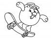 Смешарик Копатыч на скейтборде - раскраска для мальчиков