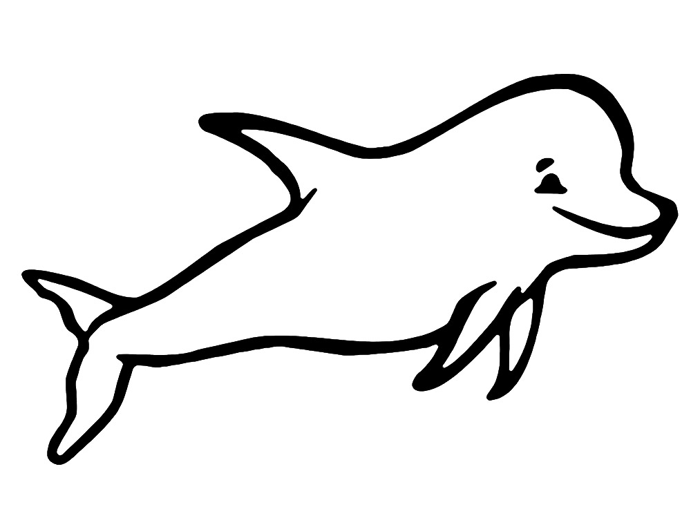 Дельфины - картинки для разукрашивания
